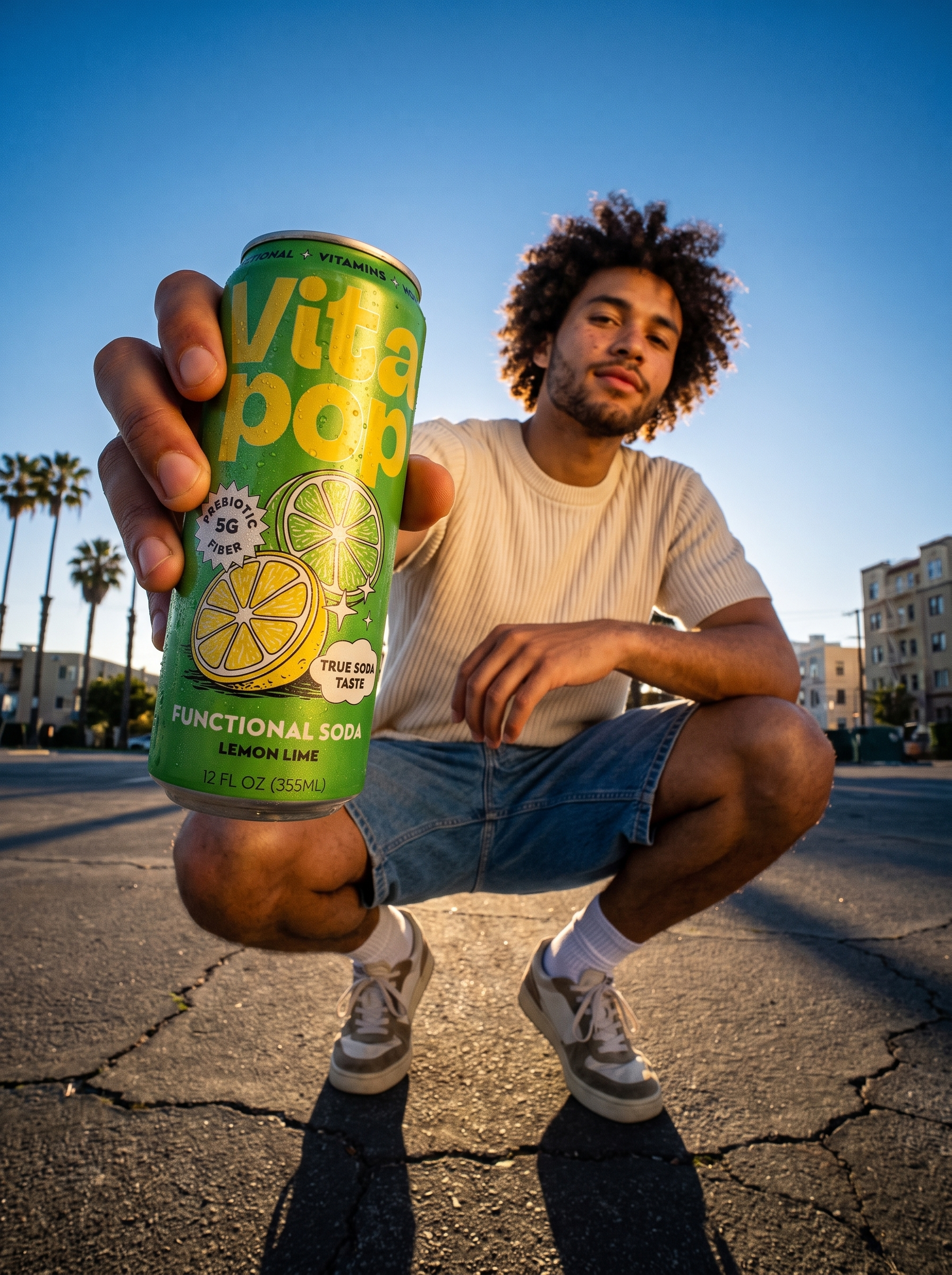 Lemon Lime Prebiotic Soda | Vita Pop - 12 X 12OZ