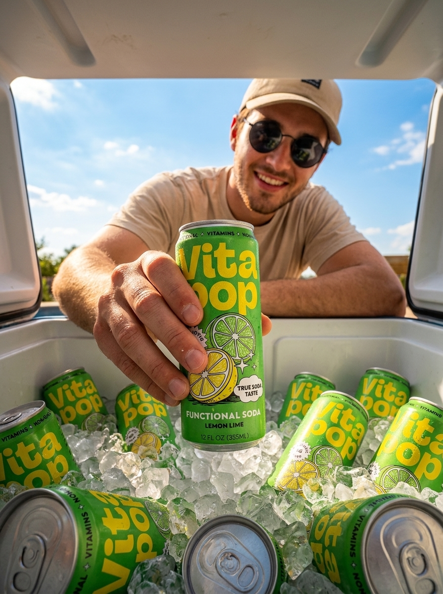 Lemon Lime Prebiotic Soda | Vita Pop - 12 X 12OZ