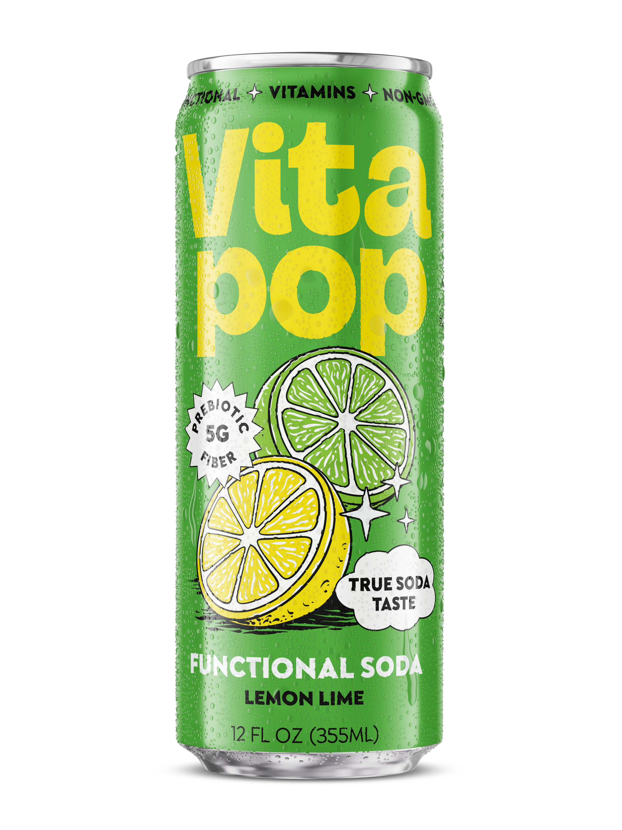 Lemon Lime Prebiotic Soda | Vita Pop - 12 X 12OZ