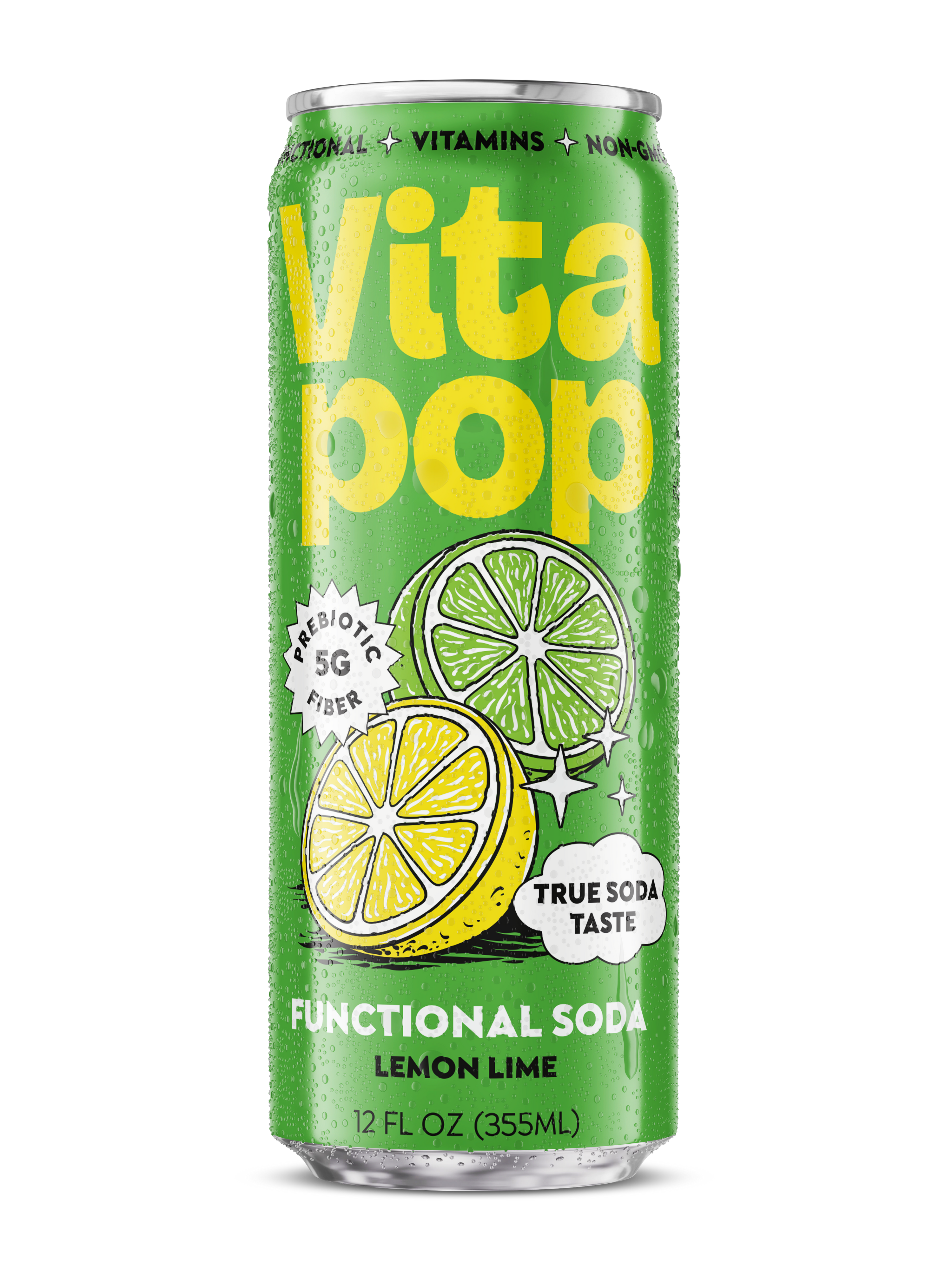 Lemon Lime Prebiotic Soda | Vita Pop - 12 X 12OZ