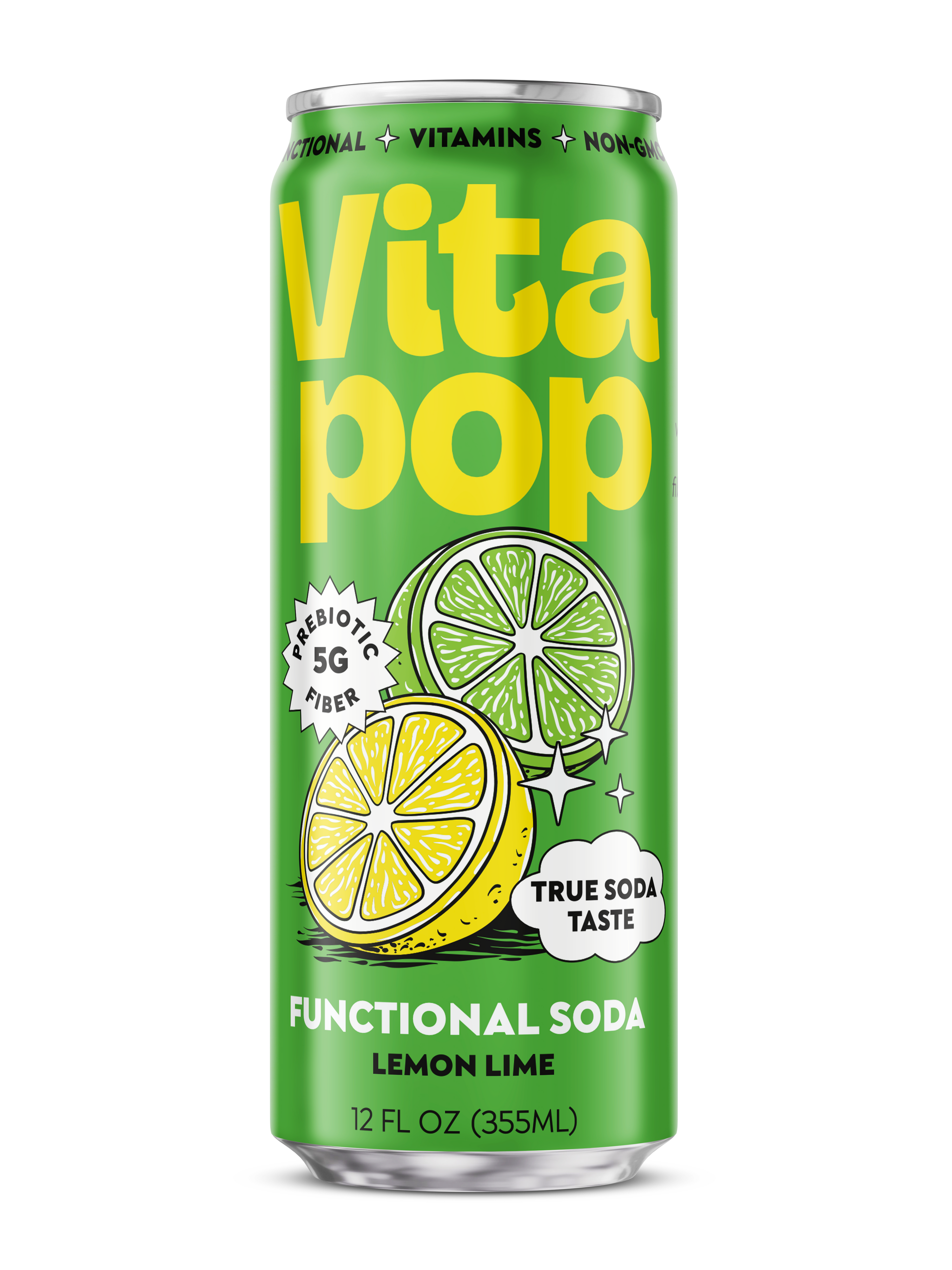 Lemon Lime Prebiotic Soda | Vita Pop - 12 X 12OZ