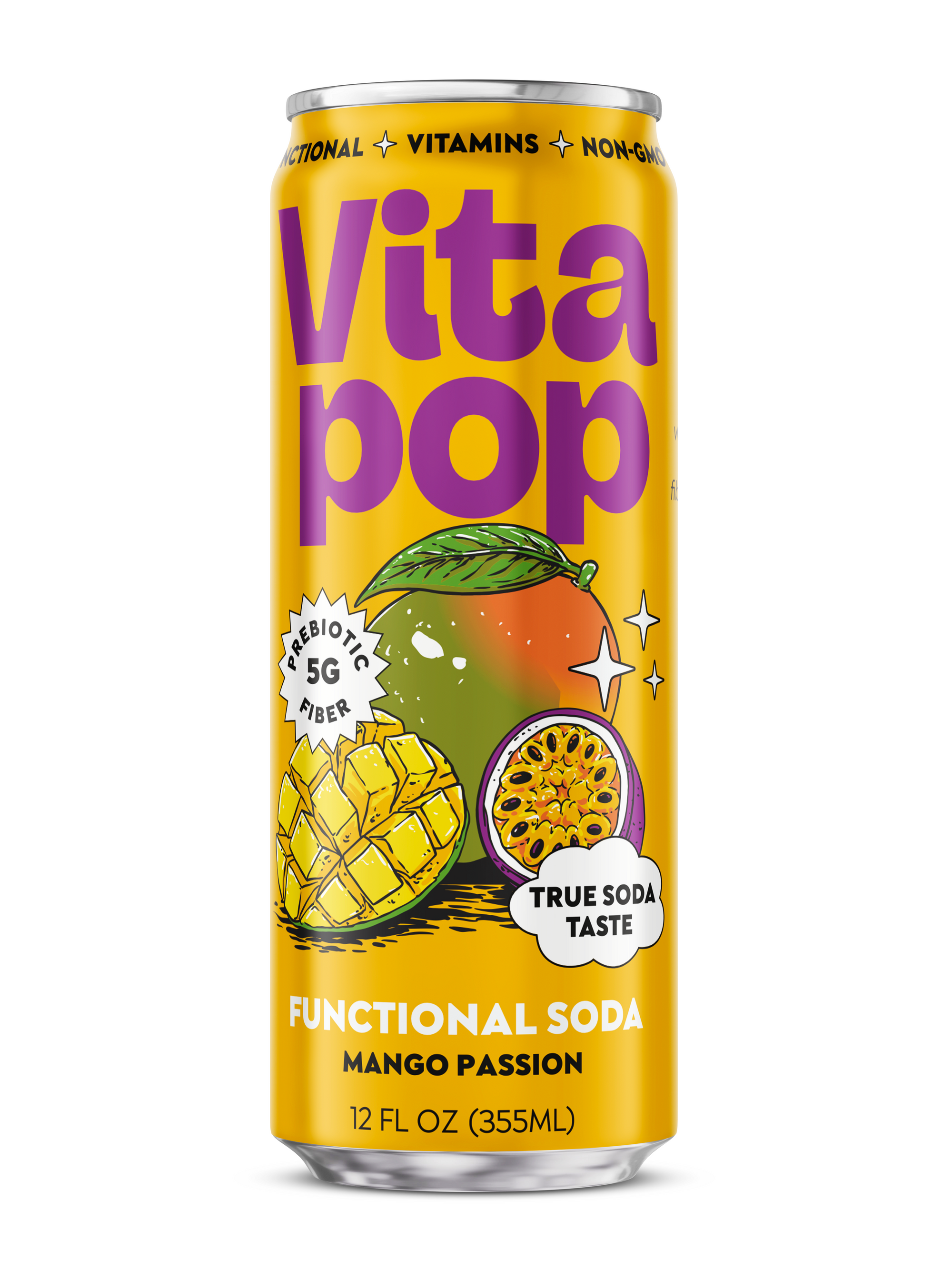 Mango Passion Prebiotic Soda | Vita Pop – 12 x 12OZ
