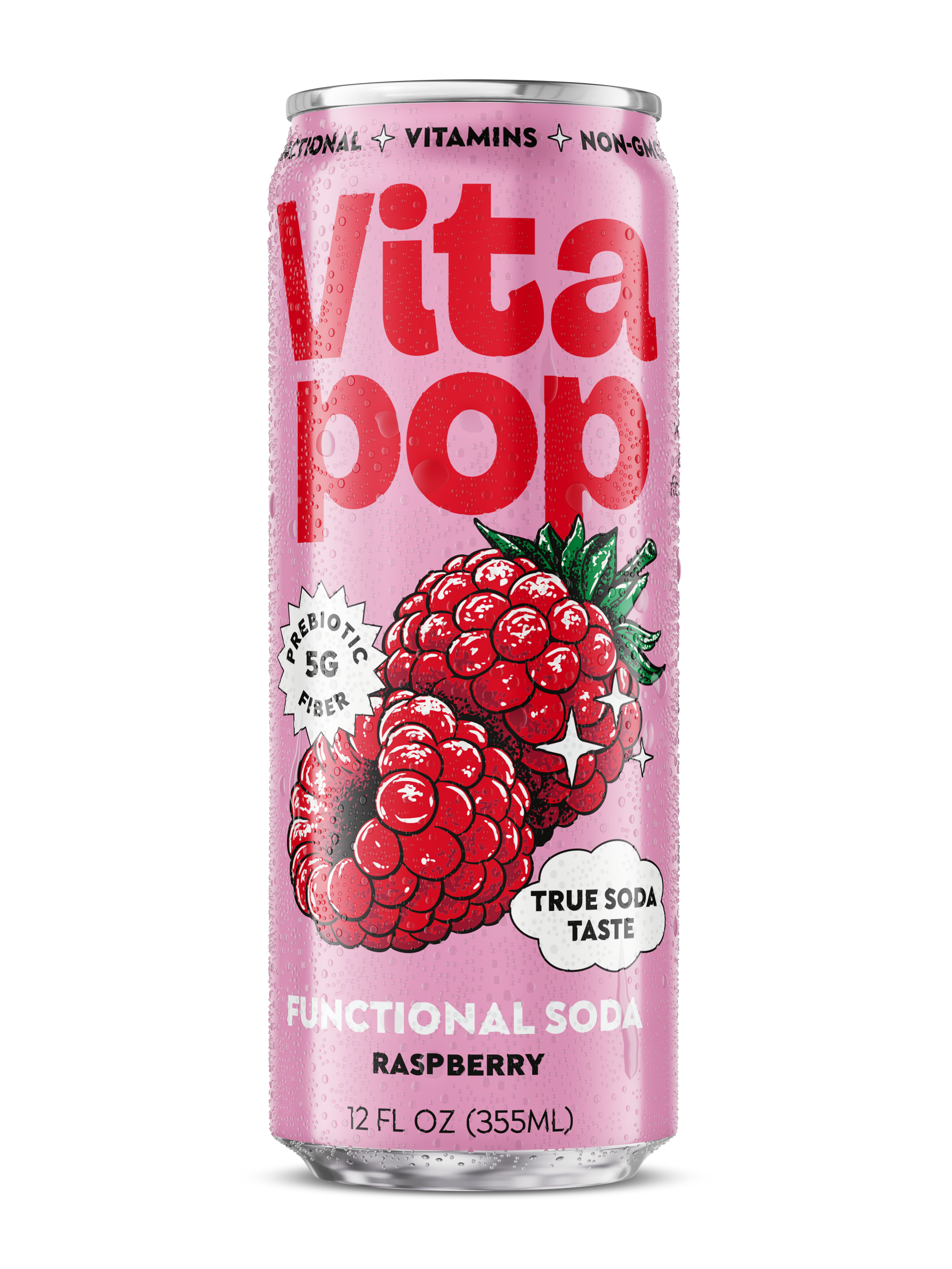 Raspberry Prebiotic Soda | Vita Pop – 12 x 12oz