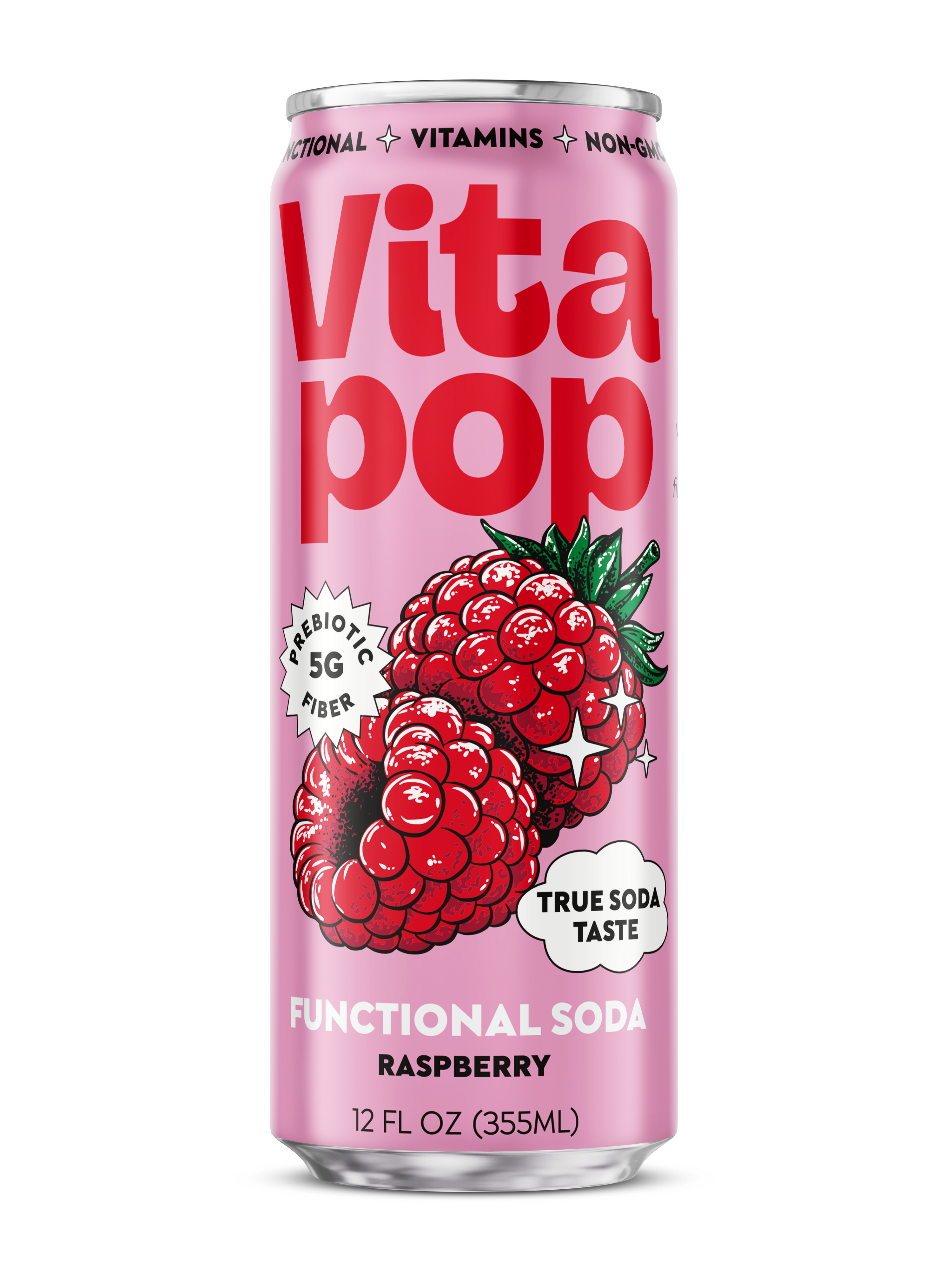 Raspberry Prebiotic Soda | Vita Pop – 12 x 12oz