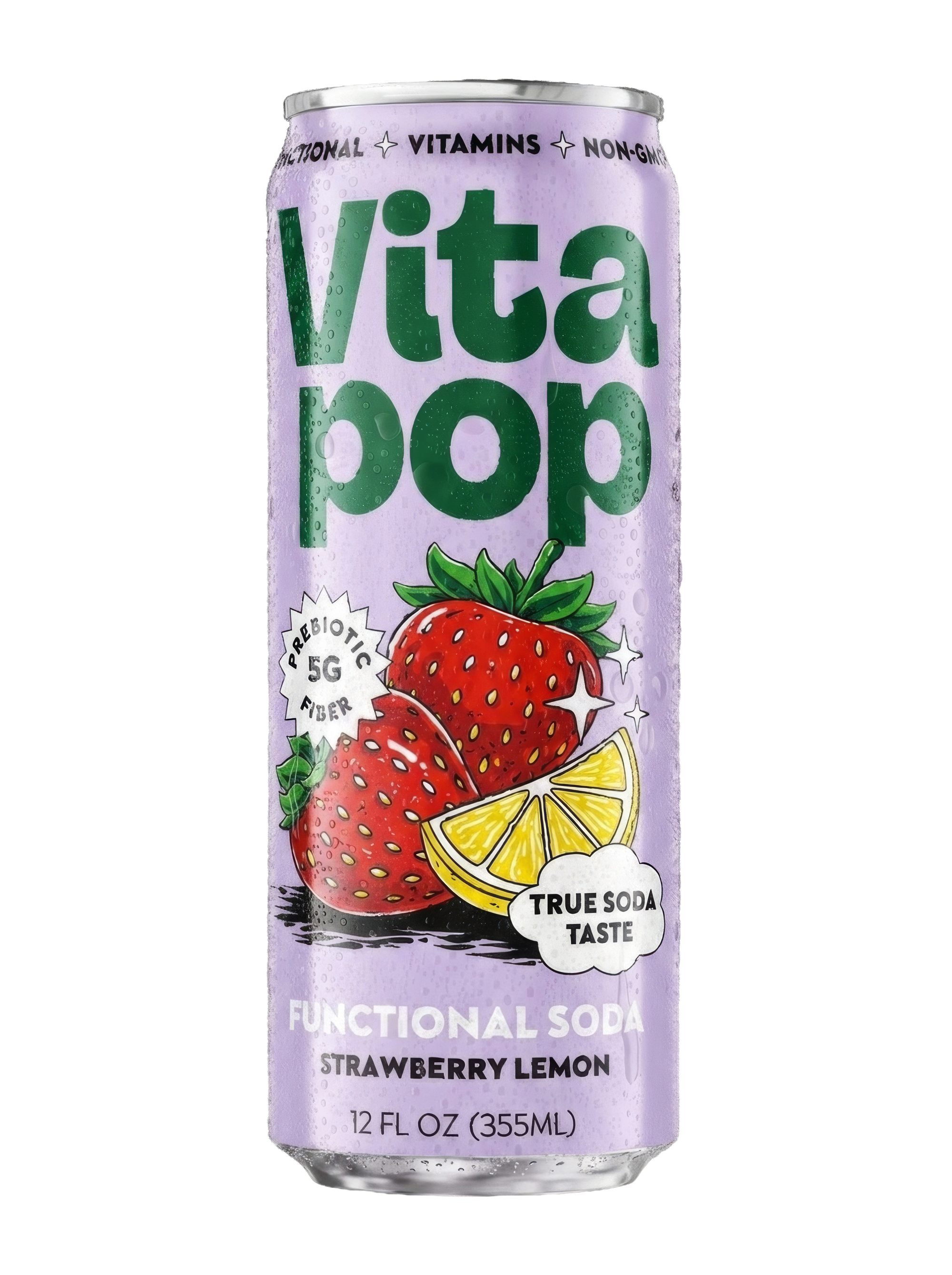 NEW 💥 Strawberry Lemon Prebiotic Soda | Vita Pop – 12 x 12OZ