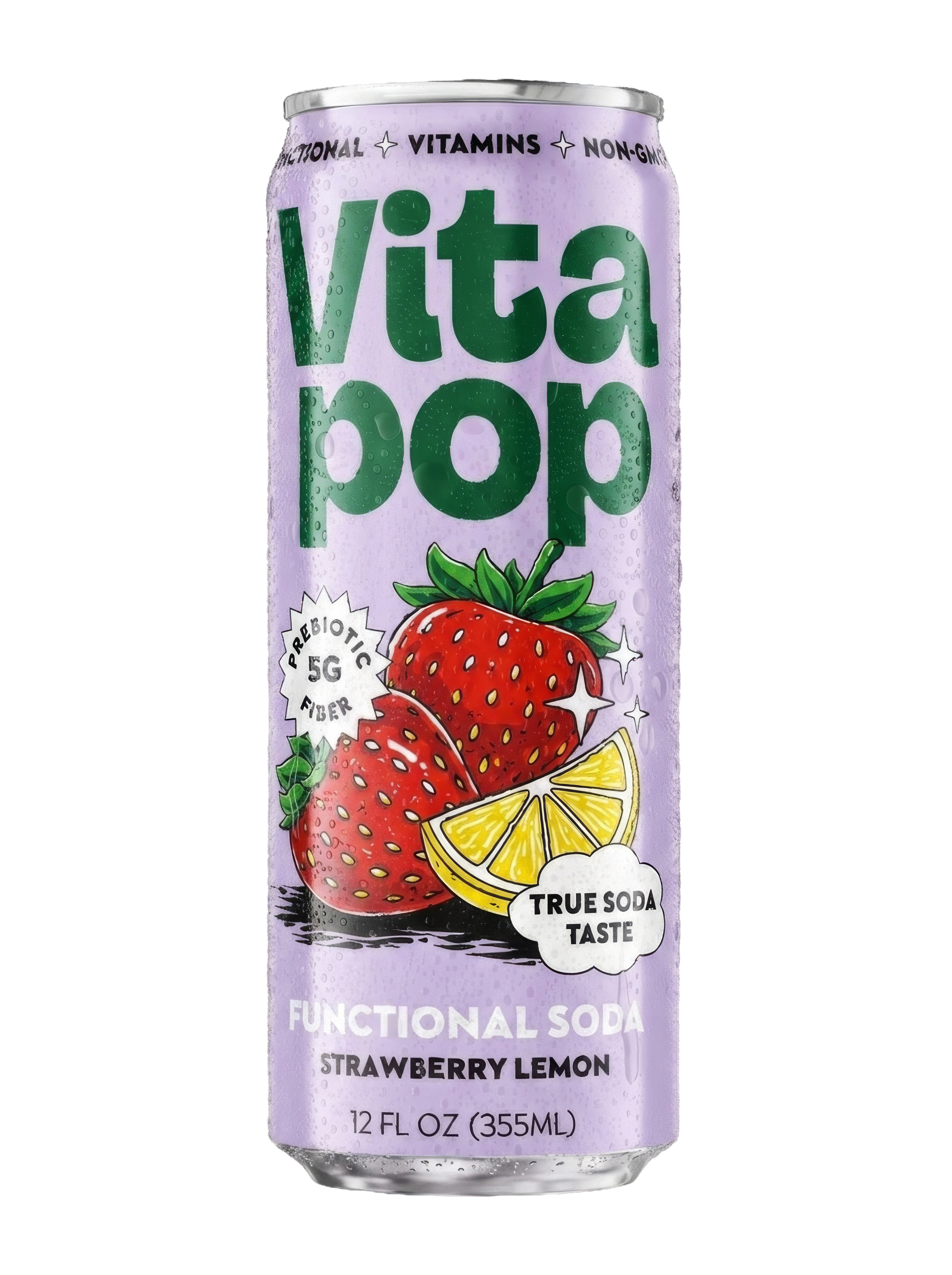 NEW 💥 Strawberry Lemon Prebiotic Soda | Vita Pop – 12 x 12OZ