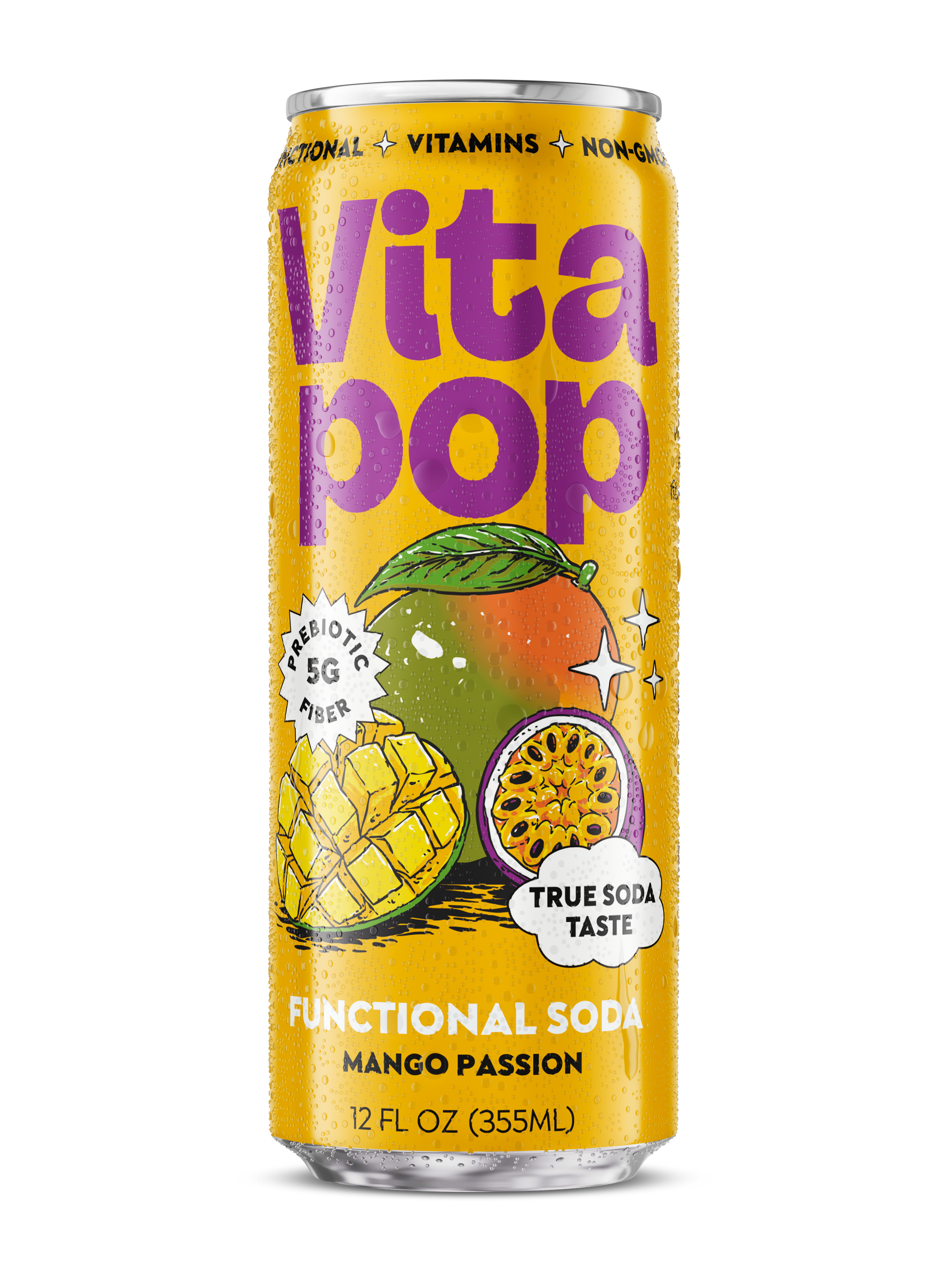 Mango Passion Prebiotic Soda | Vita Pop – 12 x 12OZ